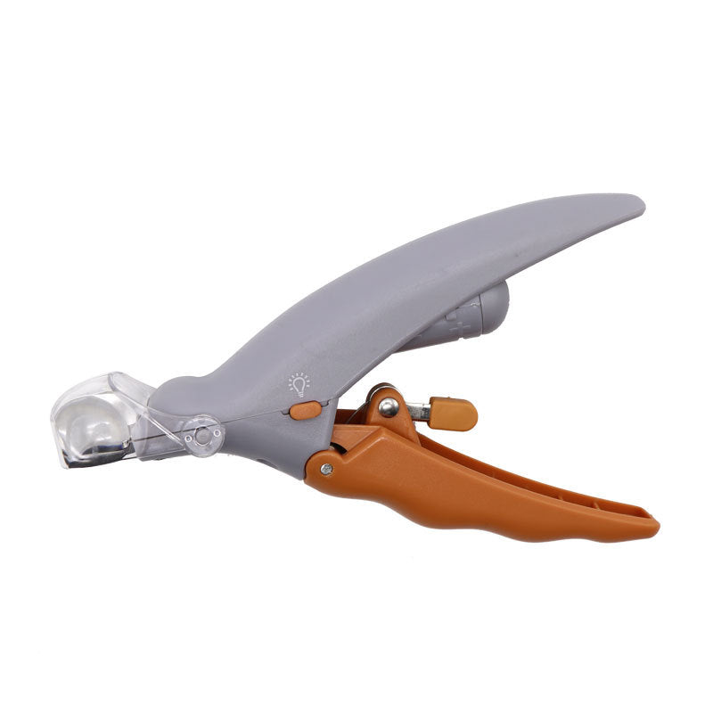 KFX-0708413 LED Light Pet Nail Clippers with Magnifying Glass and Wavy Handle