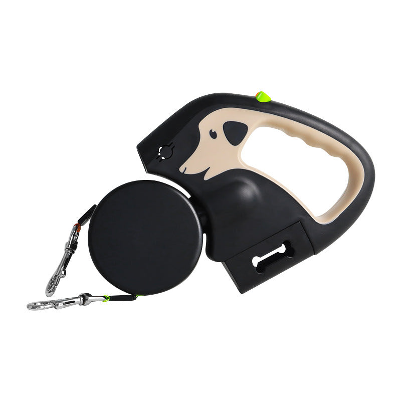 KFX-0710205 Double-Ended Automatic Retractable Leash for Two Pets, Durable ABS Design in Multiple Colors