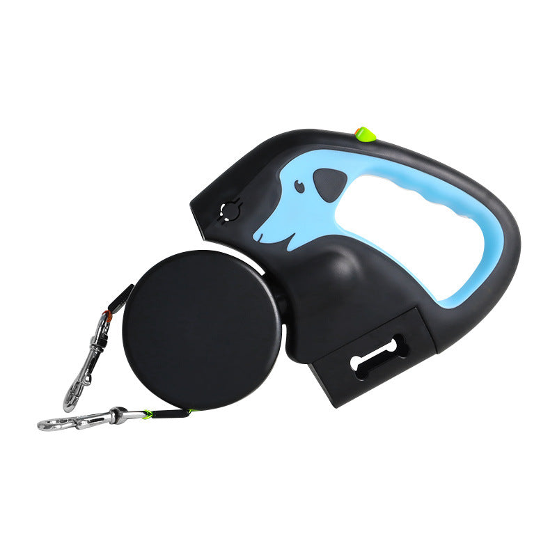 KFX-0710205 Double-Ended Automatic Retractable Leash for Two Pets, Durable ABS Design in Multiple Colors