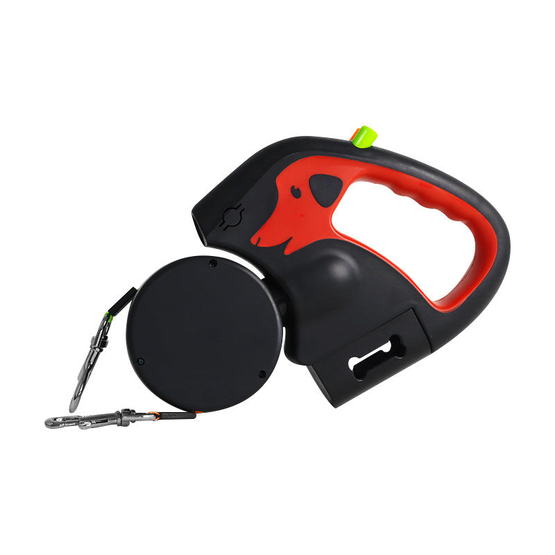 KFX-0710205 Double-Ended Automatic Retractable Leash for Two Pets, Durable ABS Design in Multiple Colors