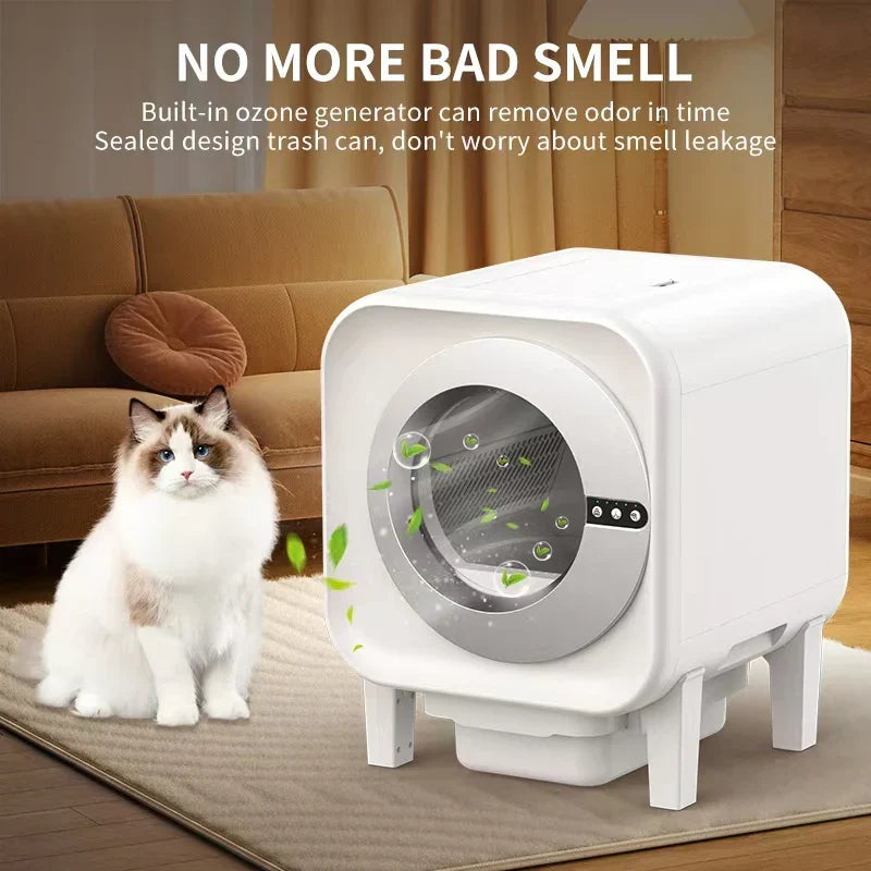 KFX-071379 Smart Automatic Cat Litter Box with Extra-Large 75L Capacity and Infrared Sensors for Easy Cleaning