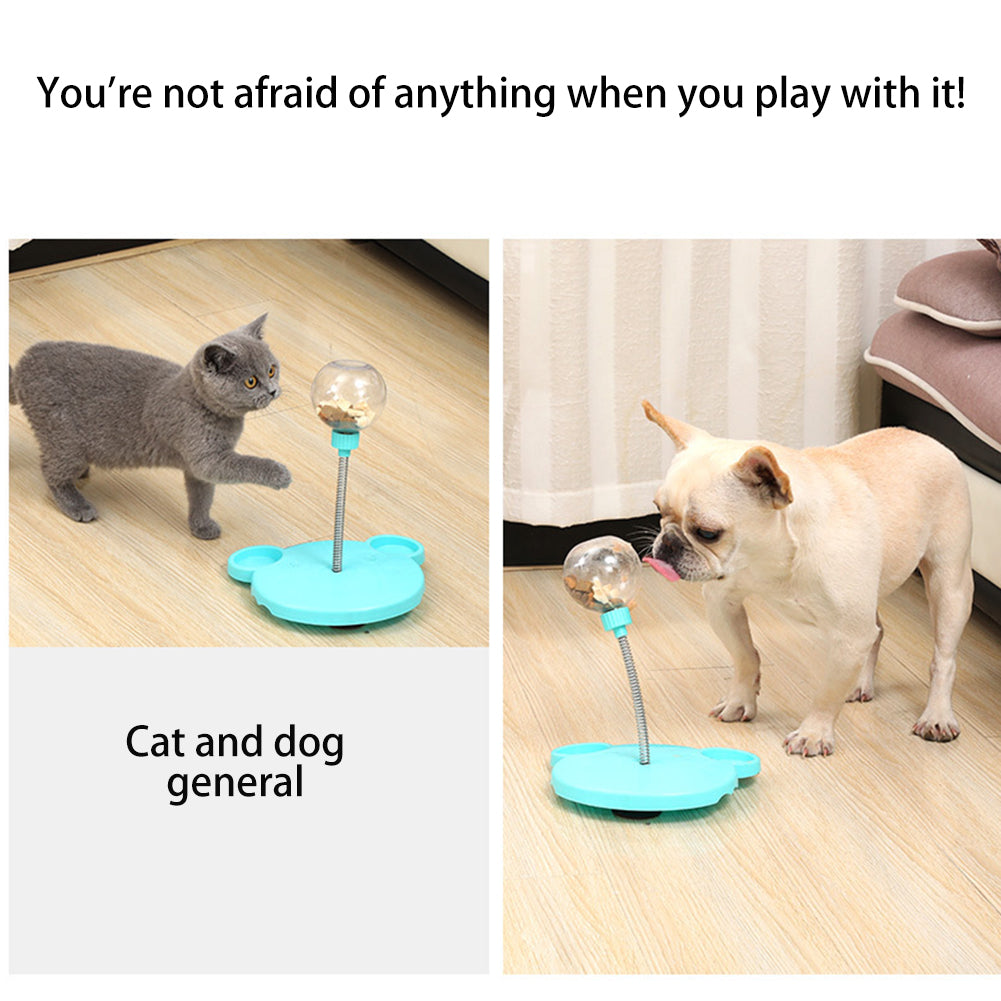 KFX-0714173 Interactive Cat Food Dispenser Ball with Suction Cup Base - Puzzle Toy for Engaging Feeding Play