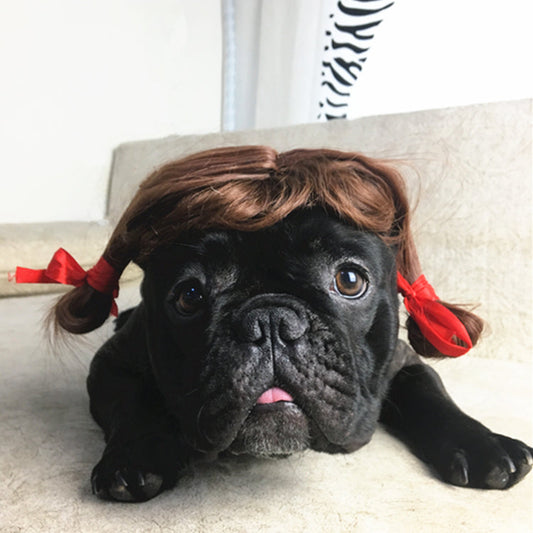 KFX-0715197 Adjustable Elastic Pet Wig for Dogs and Cats - Versatile Styling Options