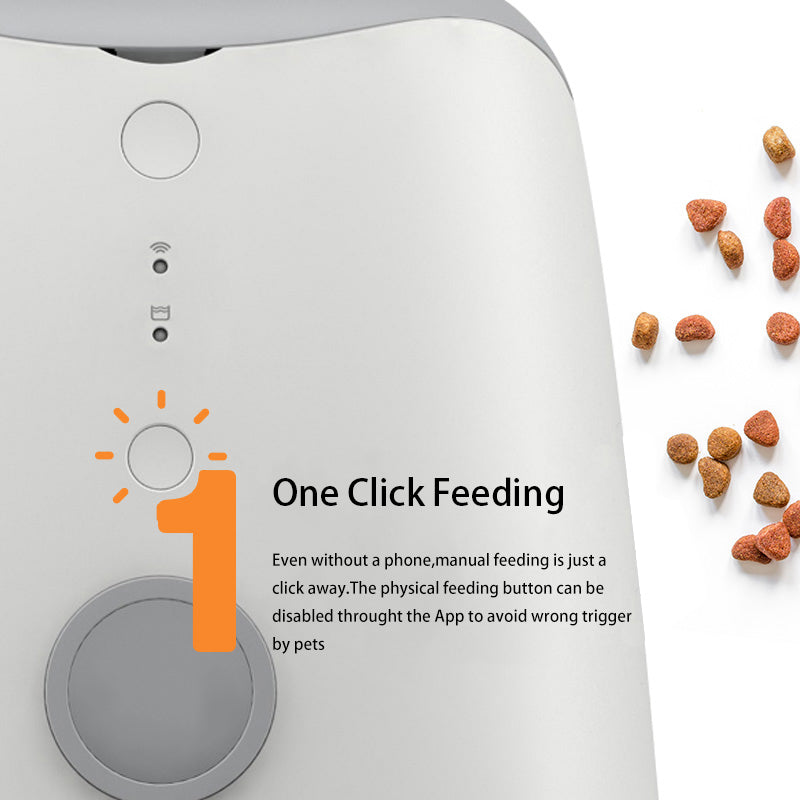 KFX-0716349 Smart Pet Feeder with HD Camera, Two-Way Voice, and Cloud Control - 3.7L Capacity