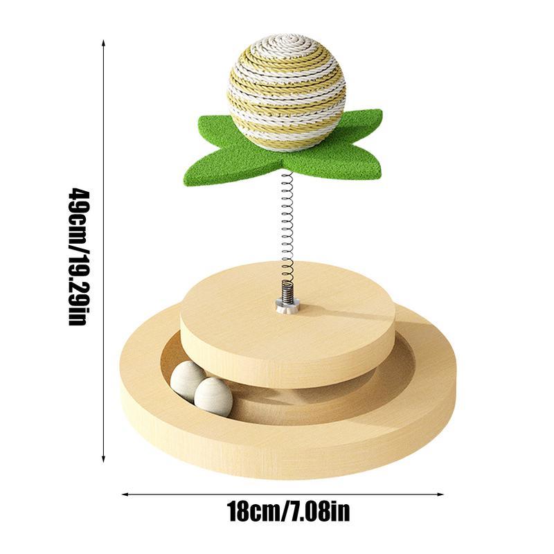 KFX-0717629 Sisal Cat Toy with Ball Track and 360-Degree Movement for Interactive Play and Exercise