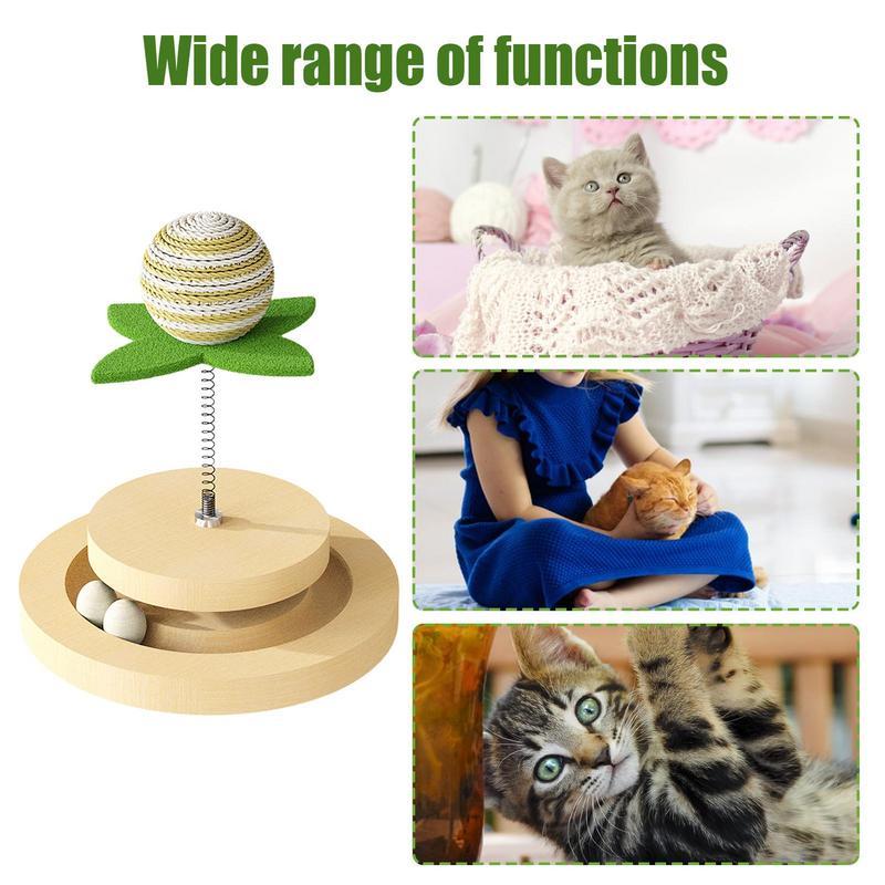 KFX-0717629 Sisal Cat Toy with Ball Track and 360-Degree Movement for Interactive Play and Exercise