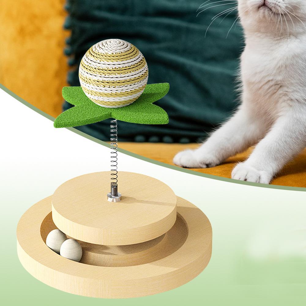 KFX-0717629 Sisal Cat Toy with Ball Track and 360-Degree Movement for Interactive Play and Exercise