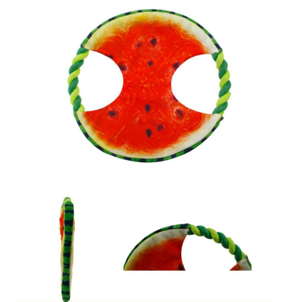 KFX-0717757 Cotton Rope Watermelon Pet Chew Toy for Puppies - Soft and Durable Sounding Design