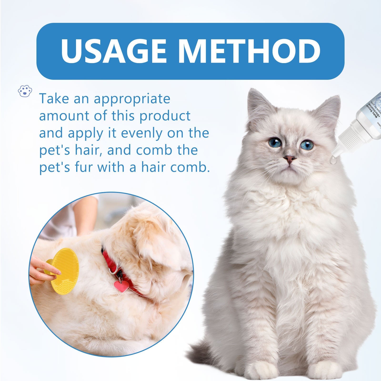 KFX-0718013 Wash-Free Essence for Dogs and Cats - 20ml Bottle with Natural Ingredients