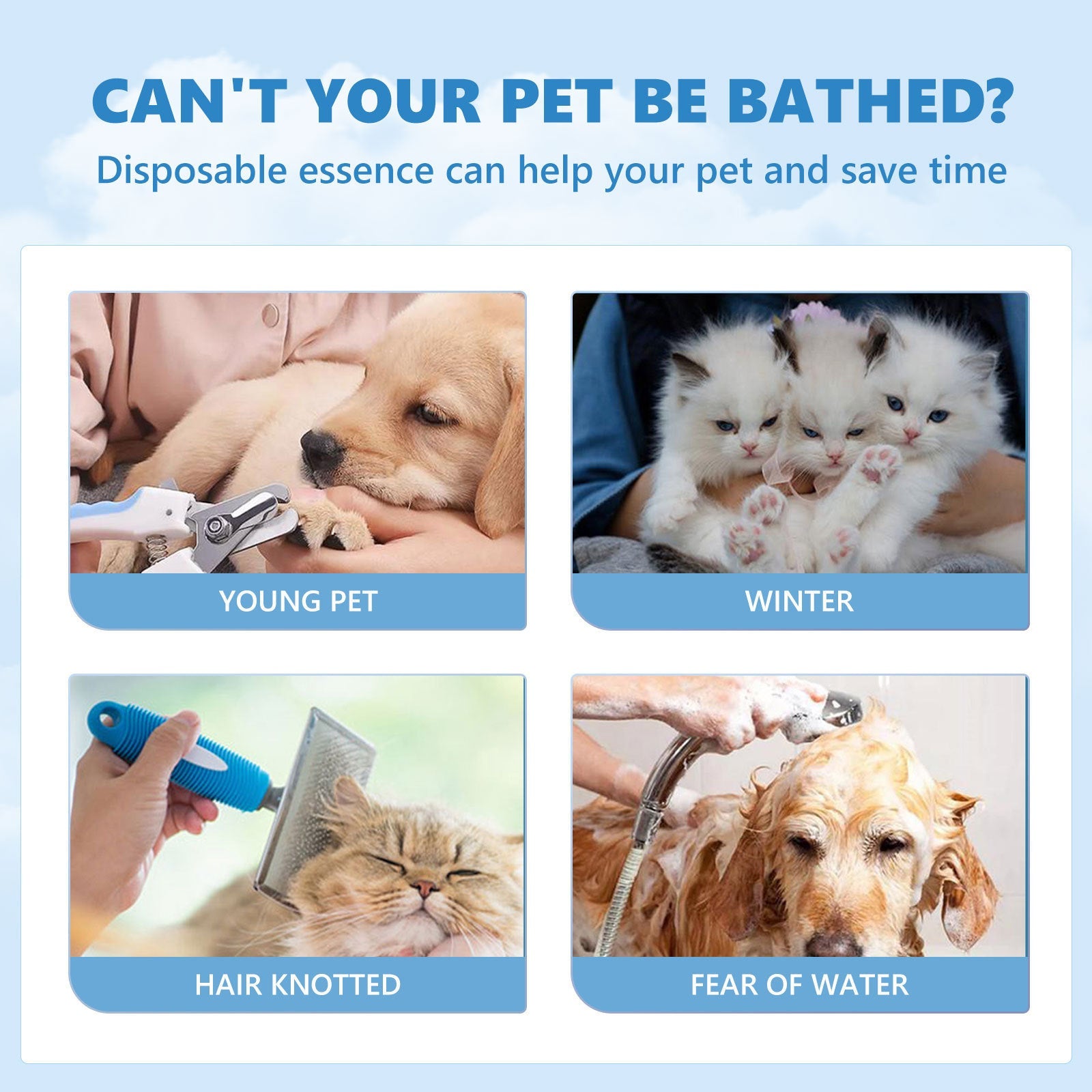 KFX-0718013 Wash-Free Essence for Dogs and Cats - 20ml Bottle with Natural Ingredients