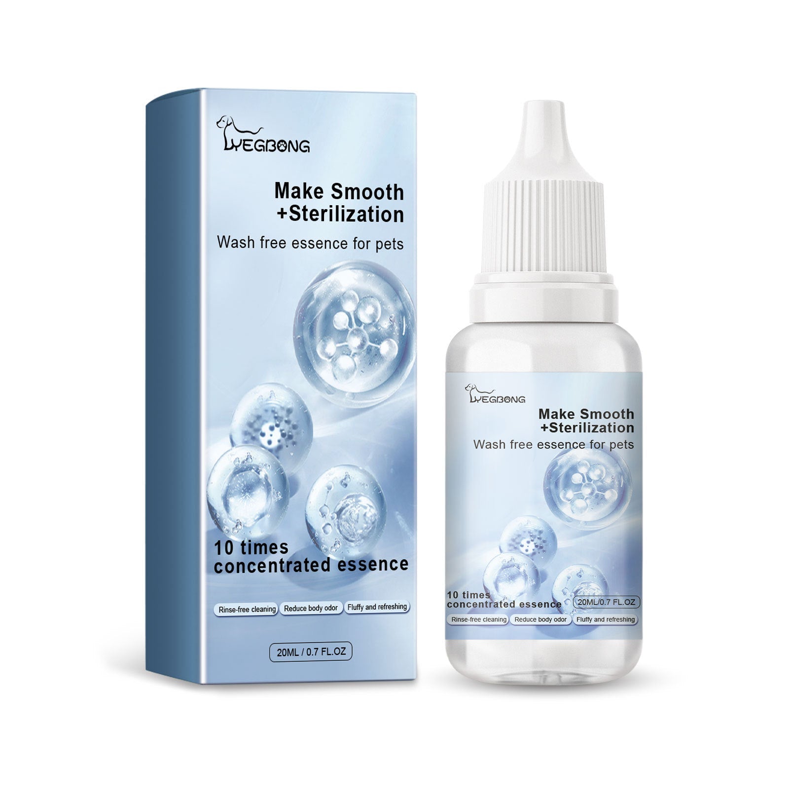 KFX-0718013 Wash-Free Essence for Dogs and Cats - 20ml Bottle with Natural Ingredients