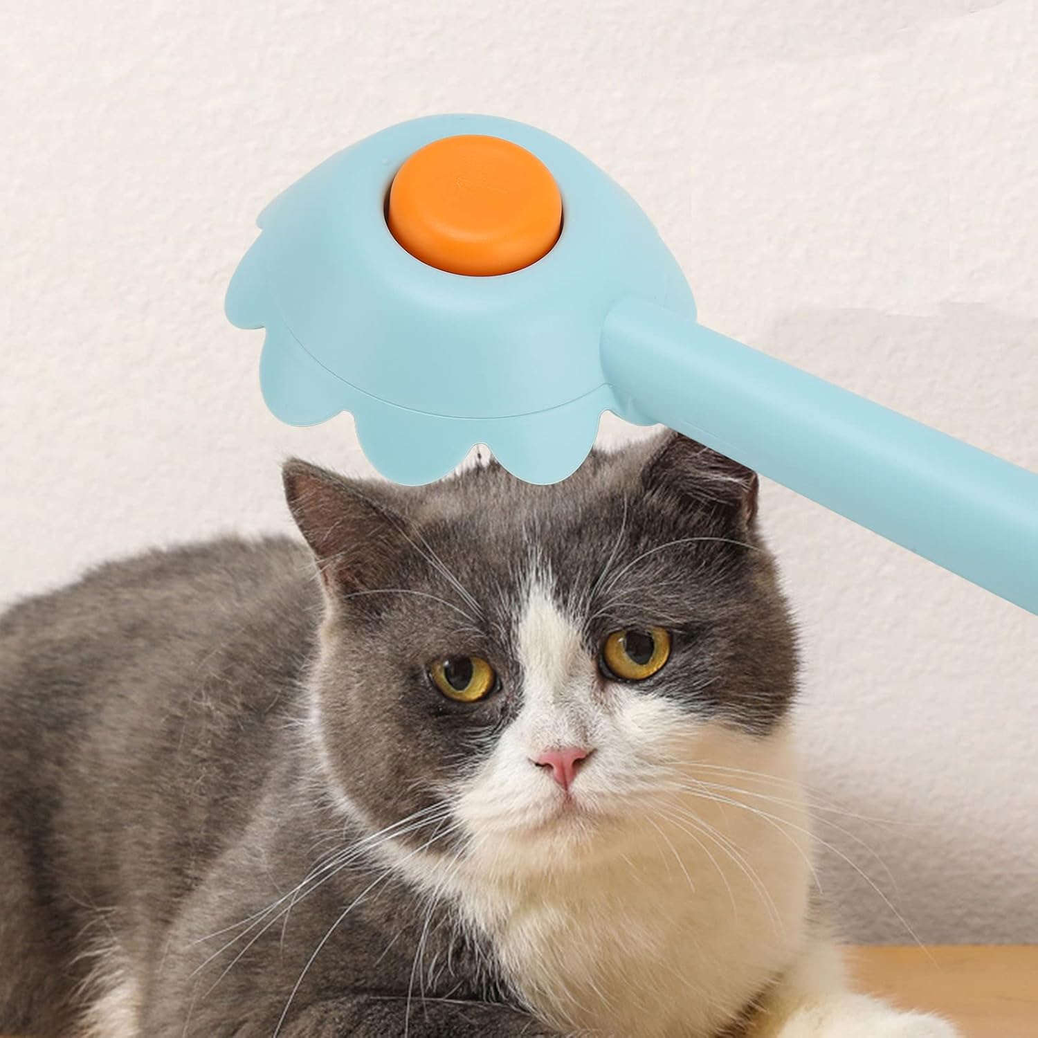 KFX-0723389 Flower-Shaped Self-Cleaning Cat and Dog Grooming Brush with Stainless Steel Bristles