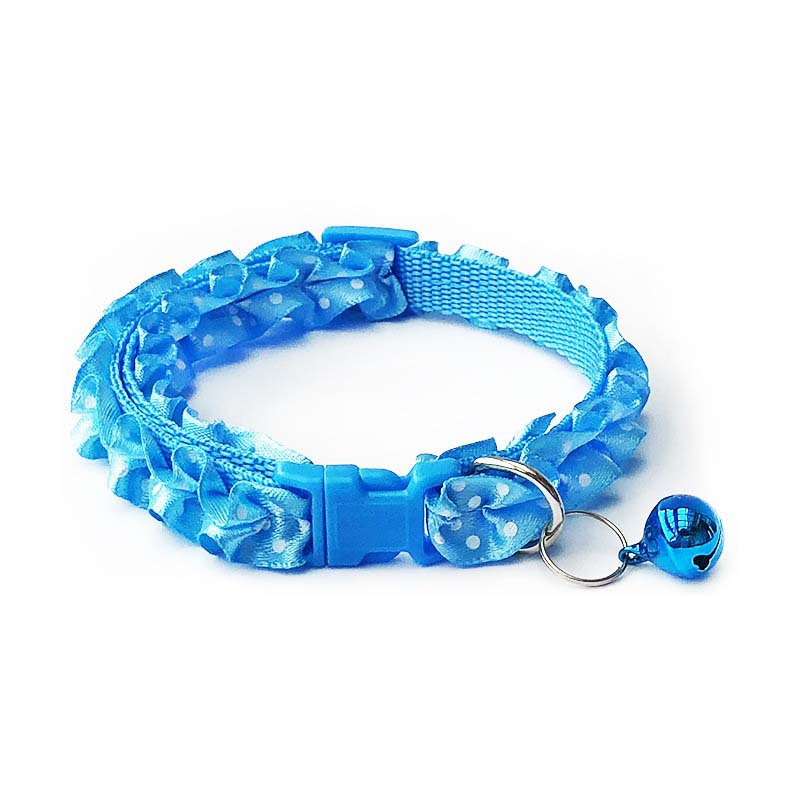 KFX-0723901 Lace Pet Collar Necklace for Cats and Dogs with Bell - Mohair Material, Multiple Color Options