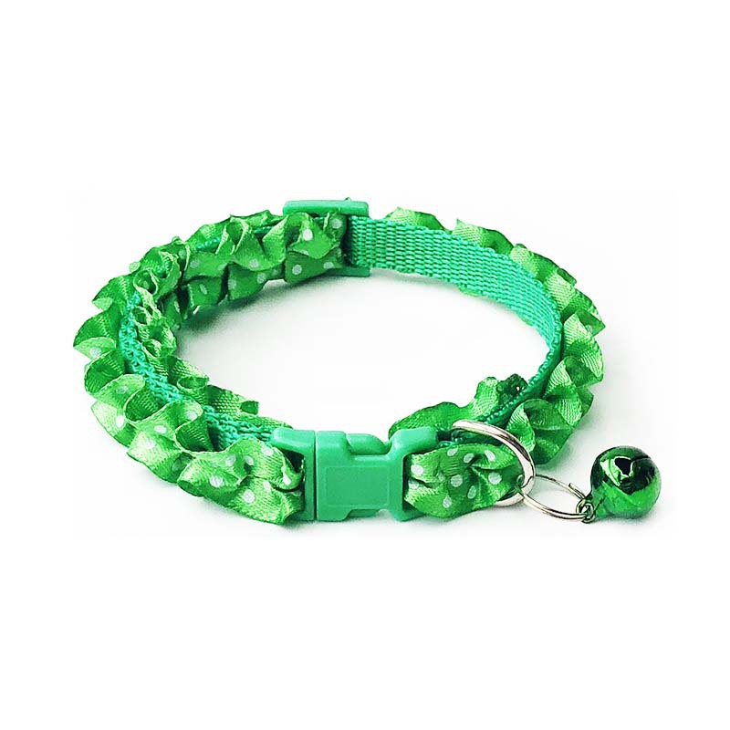 KFX-0723901 Lace Pet Collar Necklace for Cats and Dogs with Bell - Mohair Material, Multiple Color Options