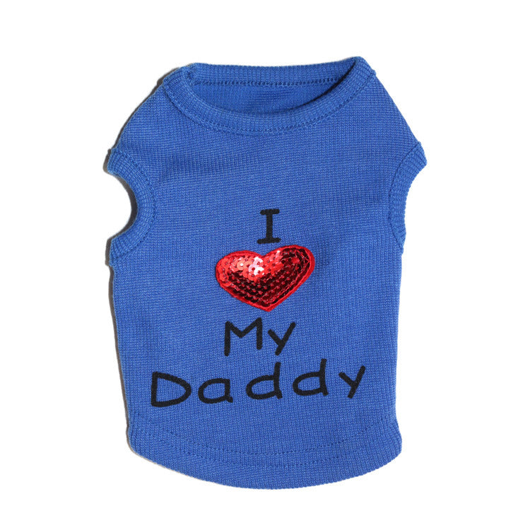KFX-0724285 Dog Mom and Dad Casual Pet Vest in Various Colors and Sizes