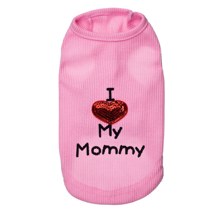 KFX-0724285 Dog Mom and Dad Casual Pet Vest in Various Colors and Sizes