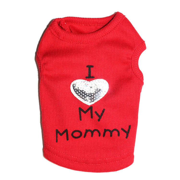KFX-0724285 Dog Mom and Dad Casual Pet Vest in Various Colors and Sizes