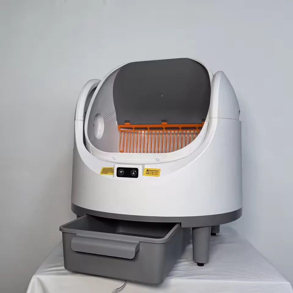 KFX-072531 Smart Cat Litter Box with Dual Channel Automatic Cleaning and UV Deodorizing - 68L Capacity