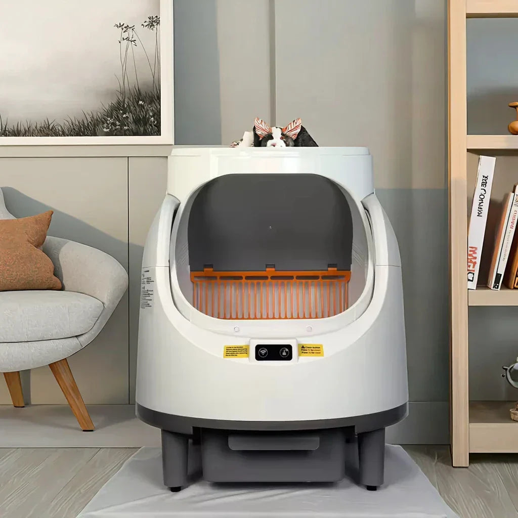 KFX-072531 Smart Cat Litter Box with Dual Channel Automatic Cleaning and UV Deodorizing - 68L Capacity