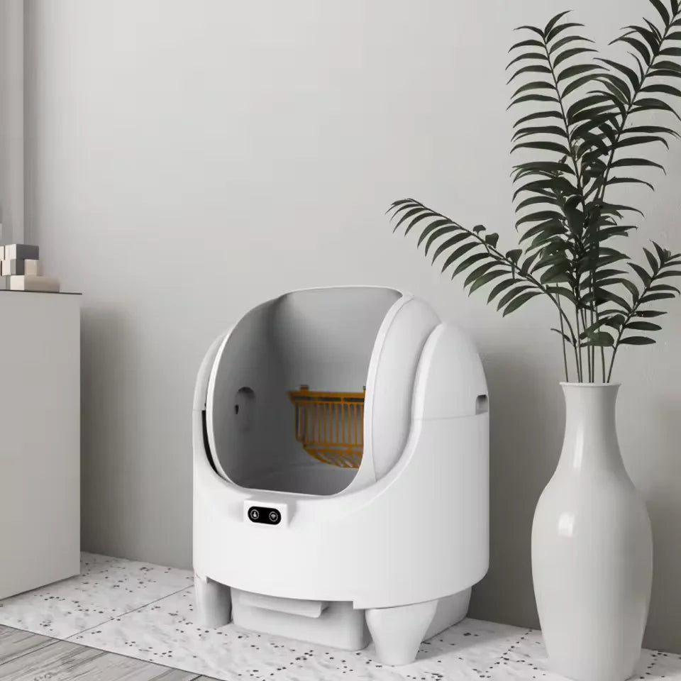 KFX-072531 Smart Cat Litter Box with Dual Channel Automatic Cleaning and UV Deodorizing - 68L Capacity