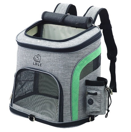 KFX-0728125 Pet Carrier Backpack for Small Pets - Durable Nylon, Breathable, 20kg Capacity - Available in Gray, Green, Orange, Blue