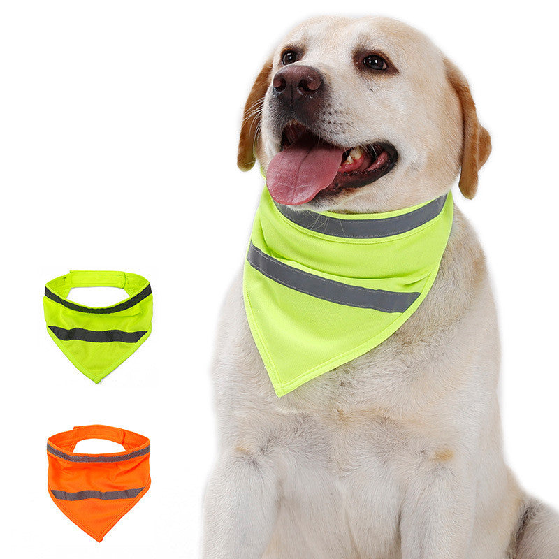 KFX-0729277 Reflective Fluorescent Triangle Scarf in Bright Yellow and Orange, Available in S, M, L Sizes