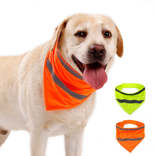 KFX-0729277 Reflective Fluorescent Triangle Scarf in Bright Yellow and Orange, Available in S, M, L Sizes