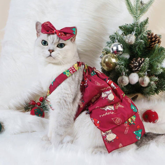 KFX-0730045 Floral Cotton Slip Dress with Mesh Skirt for Pets - Suitable for Cats and Dogs