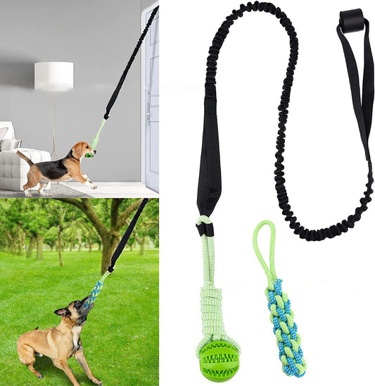 KFX-0730301 Durable Latex Dog Tug of War Rope Toy for Molar Cleaning - 140cm / 240cm Stretch