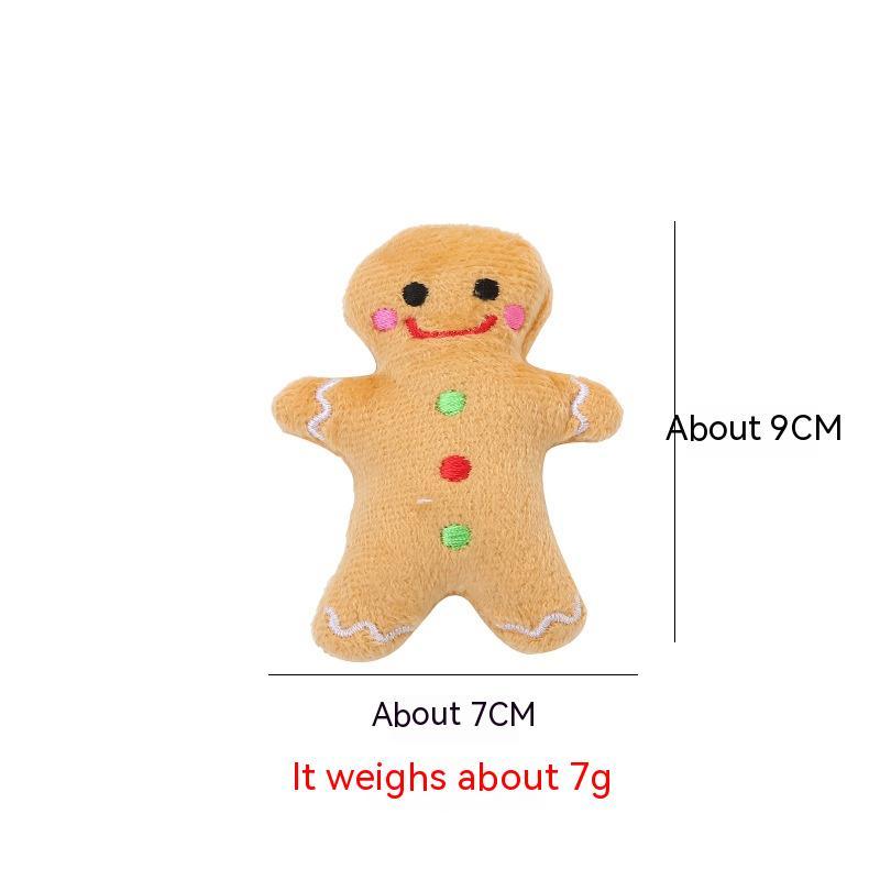 KFX-0731325 Christmas Plush Catnip Toys - Santa Claus, Gingerbread Man, and Elk