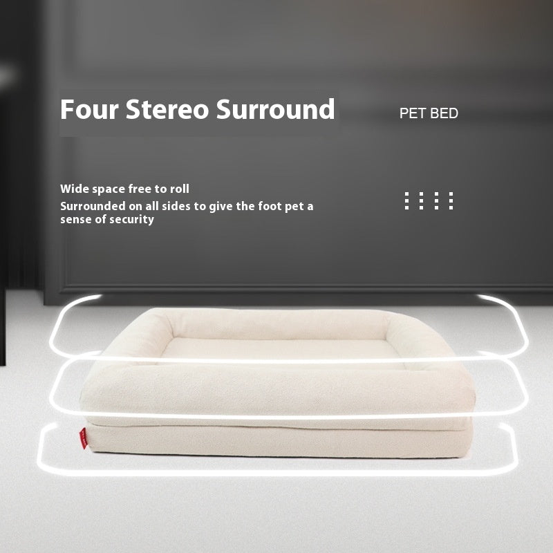 KFX-0731709 Waterproof Dog Kennel Bed - Removable Memory Sponge Cushion in Milky White