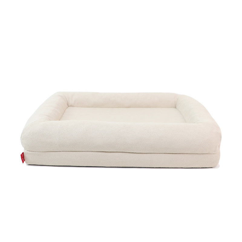 KFX-0731709 Waterproof Dog Kennel Bed - Removable Memory Sponge Cushion in Milky White