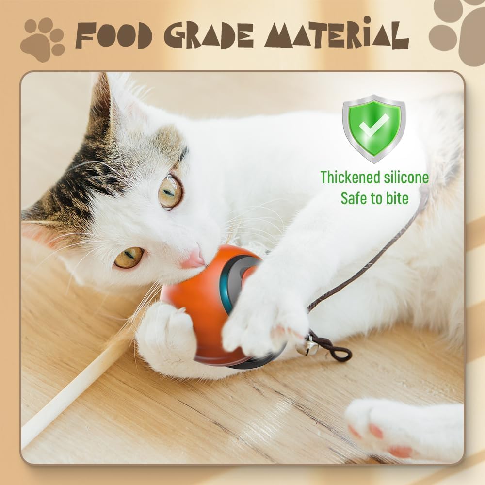 KFX-0740669 Self-Rolling Interactive Cat and Dog Toy Ball - Rechargeable, Durable, and Easy to Clean