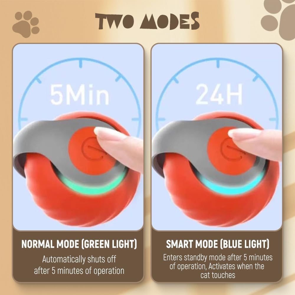 KFX-0740669 Self-Rolling Interactive Cat and Dog Toy Ball - Rechargeable, Durable, and Easy to Clean