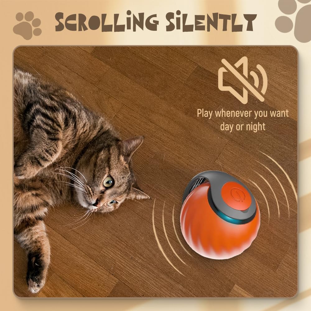 KFX-0740669 Self-Rolling Interactive Cat and Dog Toy Ball - Rechargeable, Durable, and Easy to Clean
