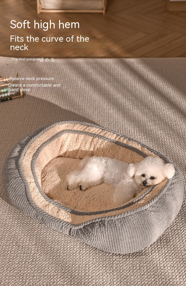 KFX-0741437 Kennel Four Seasons Dog Bed for Small to Medium Dogs - Gray Fabric Mat