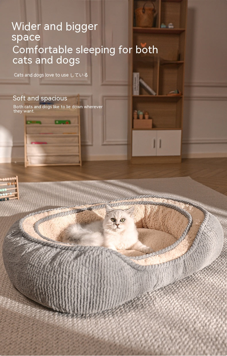 KFX-0741437 Kennel Four Seasons Dog Bed for Small to Medium Dogs - Gray Fabric Mat