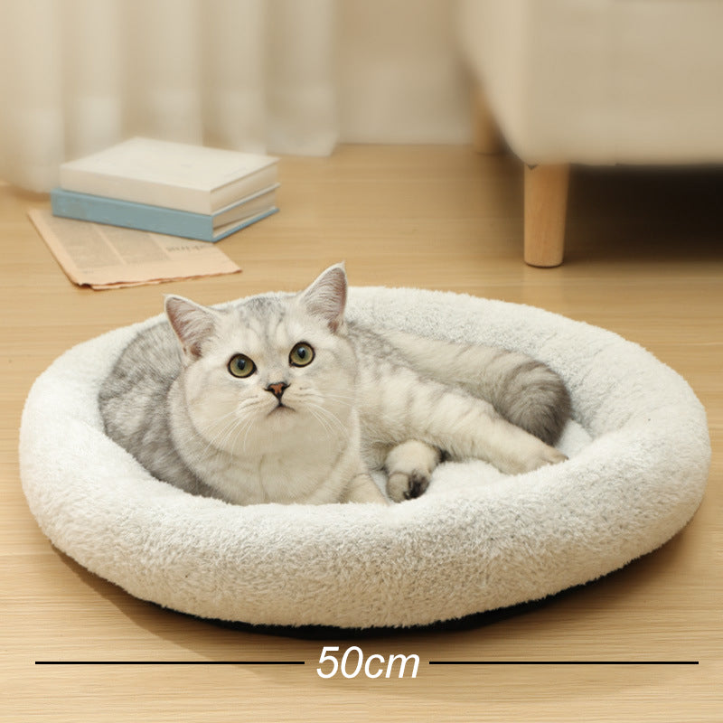 KFX-0743229 All-Season Warm Honey Pot Pet Bed - Soft Crystal Fabric with Double-Layer Insulation, Cozy Sponge Cotton Filling, Available in Multiple Colors