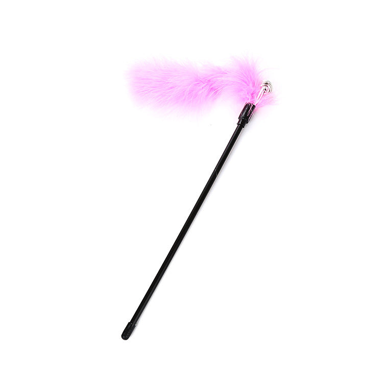 KFX-0743997 Funny Cat Toy Stick with Turkey Feather and Plastic, 27cm Long