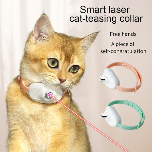 KFX-0744637 Interactive USB Charge Laser Teaser Collar for Cats - Smart Playful Toy