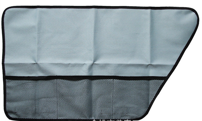 KFX-0745021 Car Door Protection Mat - Anti-Scratch Oxford Cloth Dog Pad, Black/Grey/Beige, 72x40CM, 2pcs