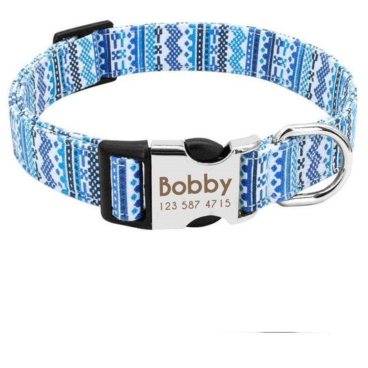 KFX-0745149 Lightweight & Comfortable Dog Lettering Collar with Golden Buckle - Adjustable Size in S/M/L