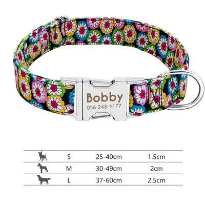 KFX-0745149 Lightweight & Comfortable Dog Lettering Collar with Golden Buckle - Adjustable Size in S/M/L