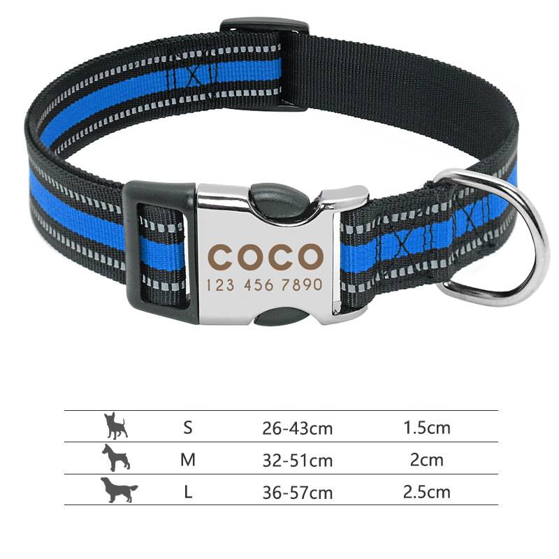 KFX-0745149 Lightweight & Comfortable Dog Lettering Collar with Golden Buckle - Adjustable Size in S/M/L