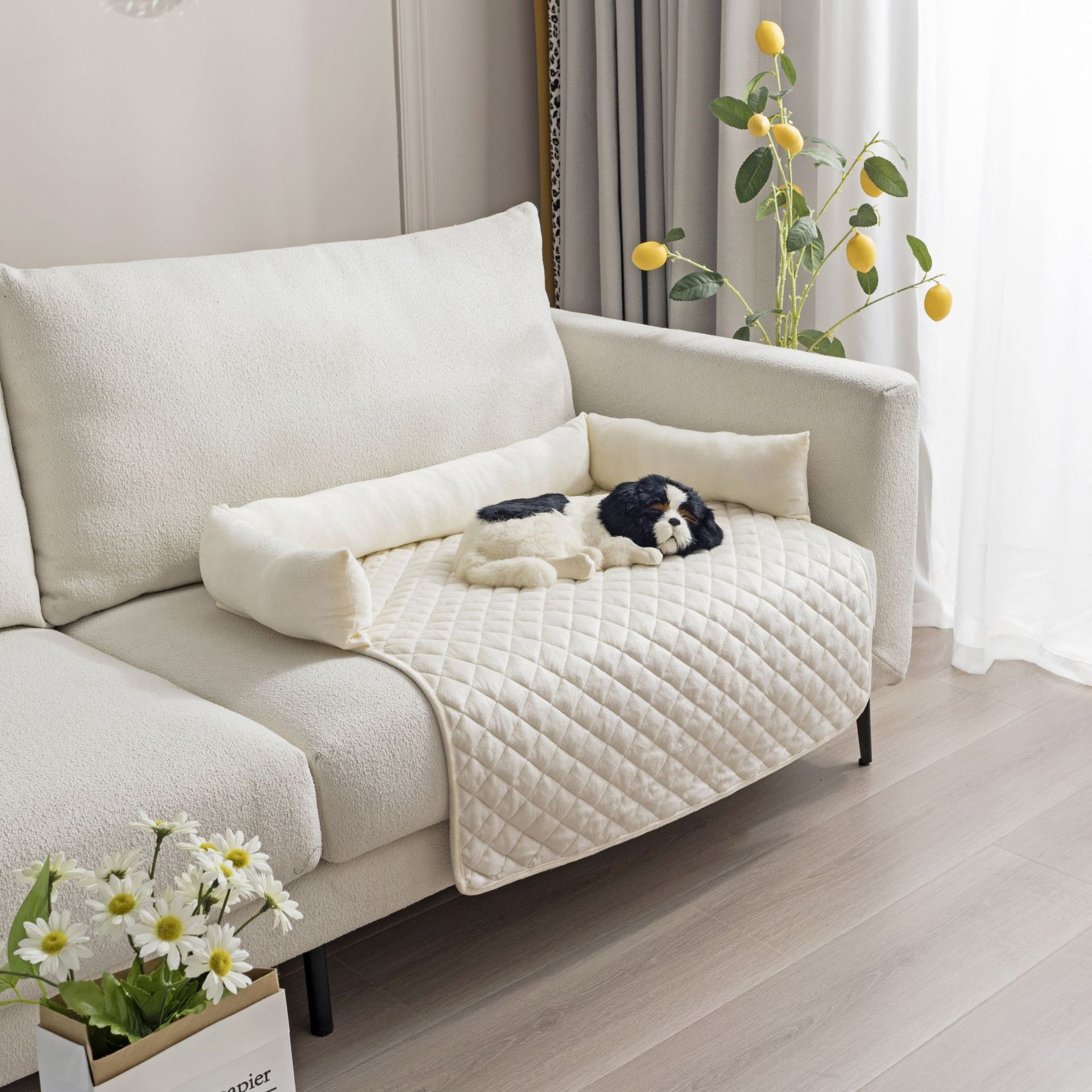 KFX-0747197 Plush Pet Nest Sofa with Removable, Washable Cushion in Multiple Colors