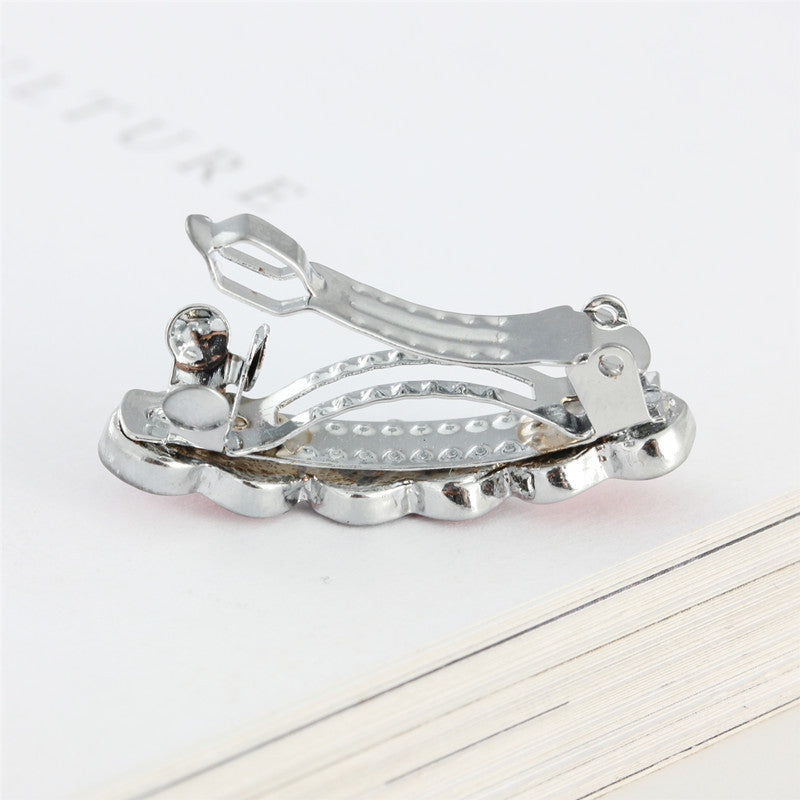 KFX-0747965 Cute Rhinestone Alloy Heart Barrette for Dogs in White, Pink, and Blue - 3CM Ornament