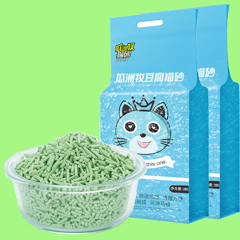 KFX-0748989 Green Tea Cat Litter - Absorbent & Deodorizing (2kg or 4kg Options)