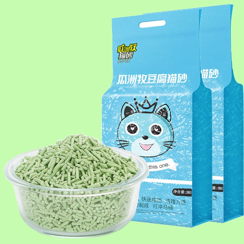 KFX-0748989 Green Tea Cat Litter - Absorbent & Deodorizing (2kg or 4kg Options)