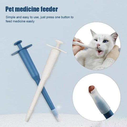 KFX-0749117 Pet Medicine Feeder Syringe for Cats and Dogs - Push Dispenser for Easy Medication and Liquid Delivery