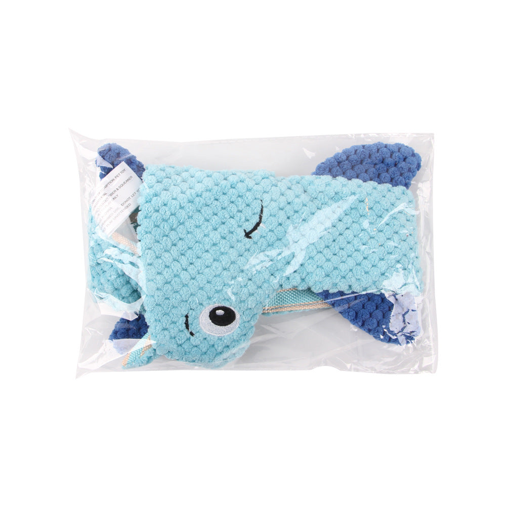KFX-0749757 Hammerhead Shark Shaped Dog Toy - Sound Making Polyester Pet Accessory